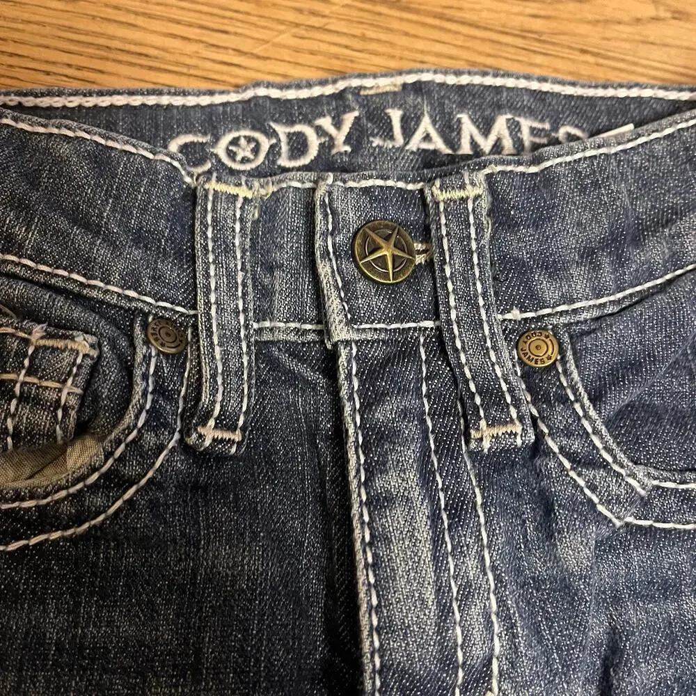 Cody James & Wrangler Toddler 4T Blue Jeans Denim Cotton Stretch Adjust Waist